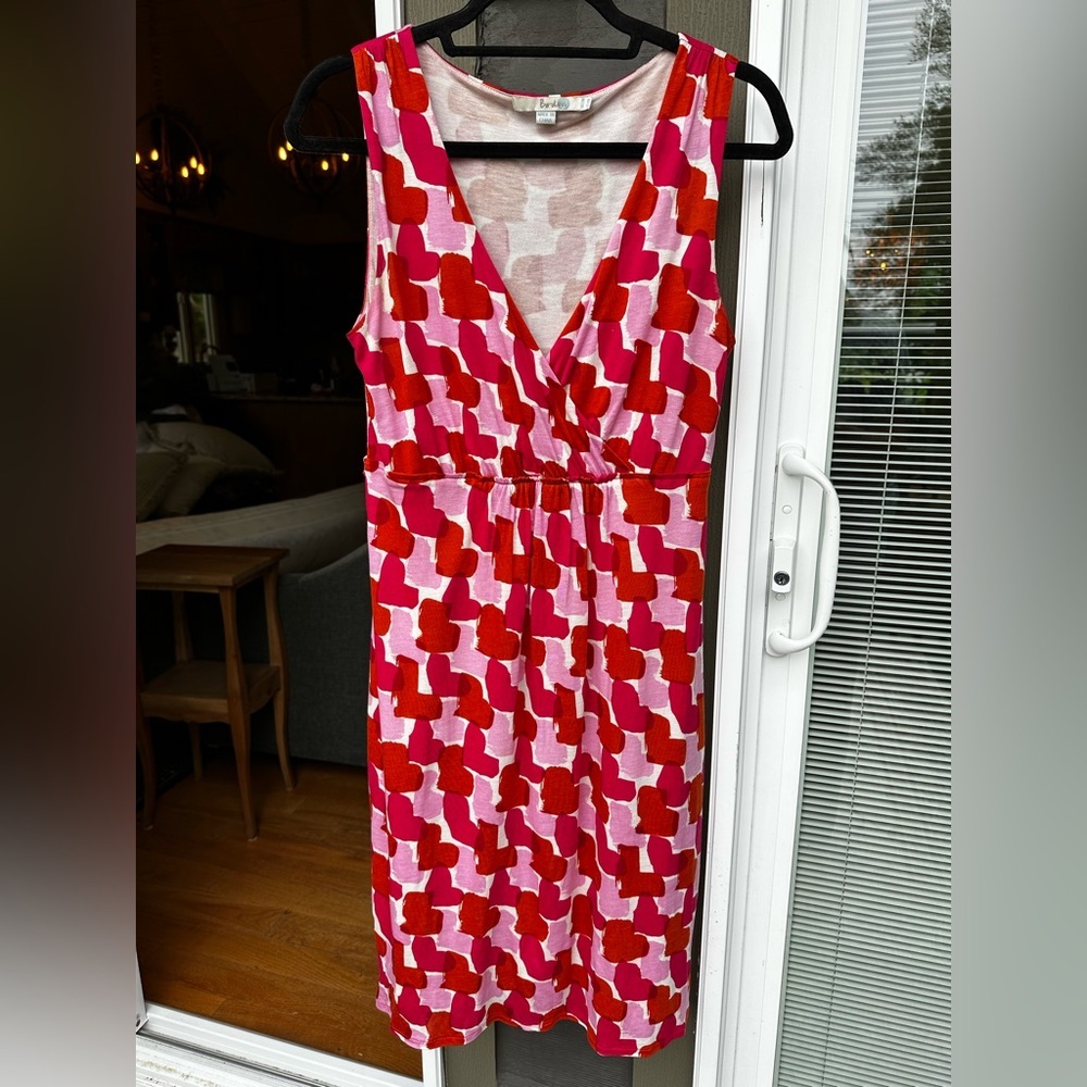 Boden Pink and Red Heart Patterned Dress size 10